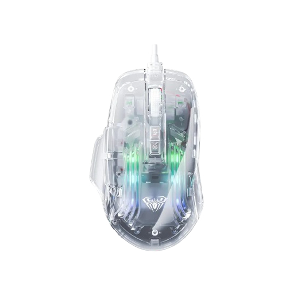 AULA S80 PROGRAMMABLE GAMING MOUSE - TRANSPARENT
