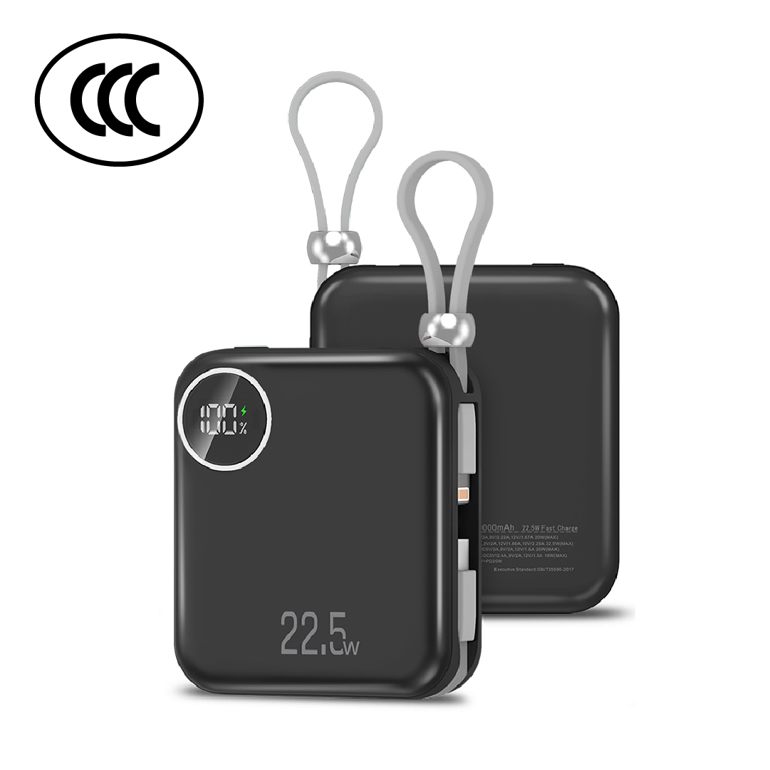 Cliptec 10000MAH 22.5W+PD20W FAST CHARGING POWER BANK WITH CABLE (CCC)