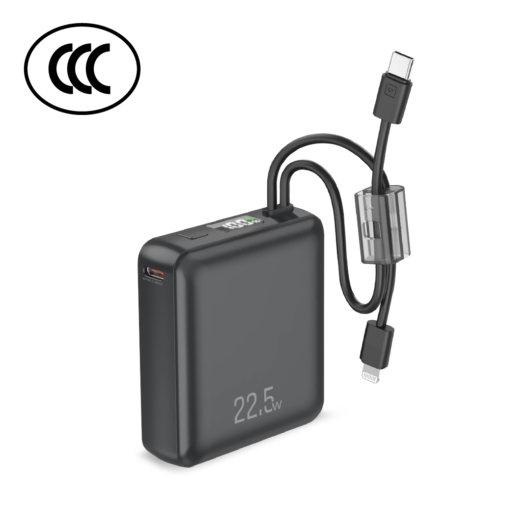 Cliptec 10000MAH 22.5W+PD20W FAST CHARGING MINI POWER BANK WITH CABLE (CCC)