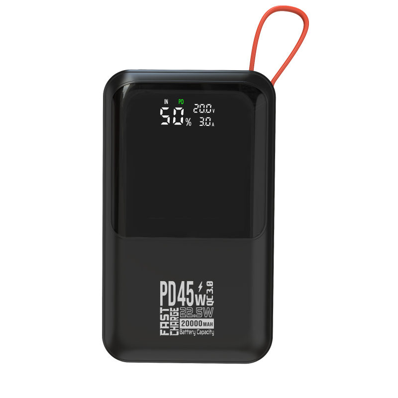 Cliptec 20000MAH PD45W+2.5W LAPTOP & PHONE FAST CHARGING POWER BANK COME WITH DETACHABLE TYPE-C AND LIGH