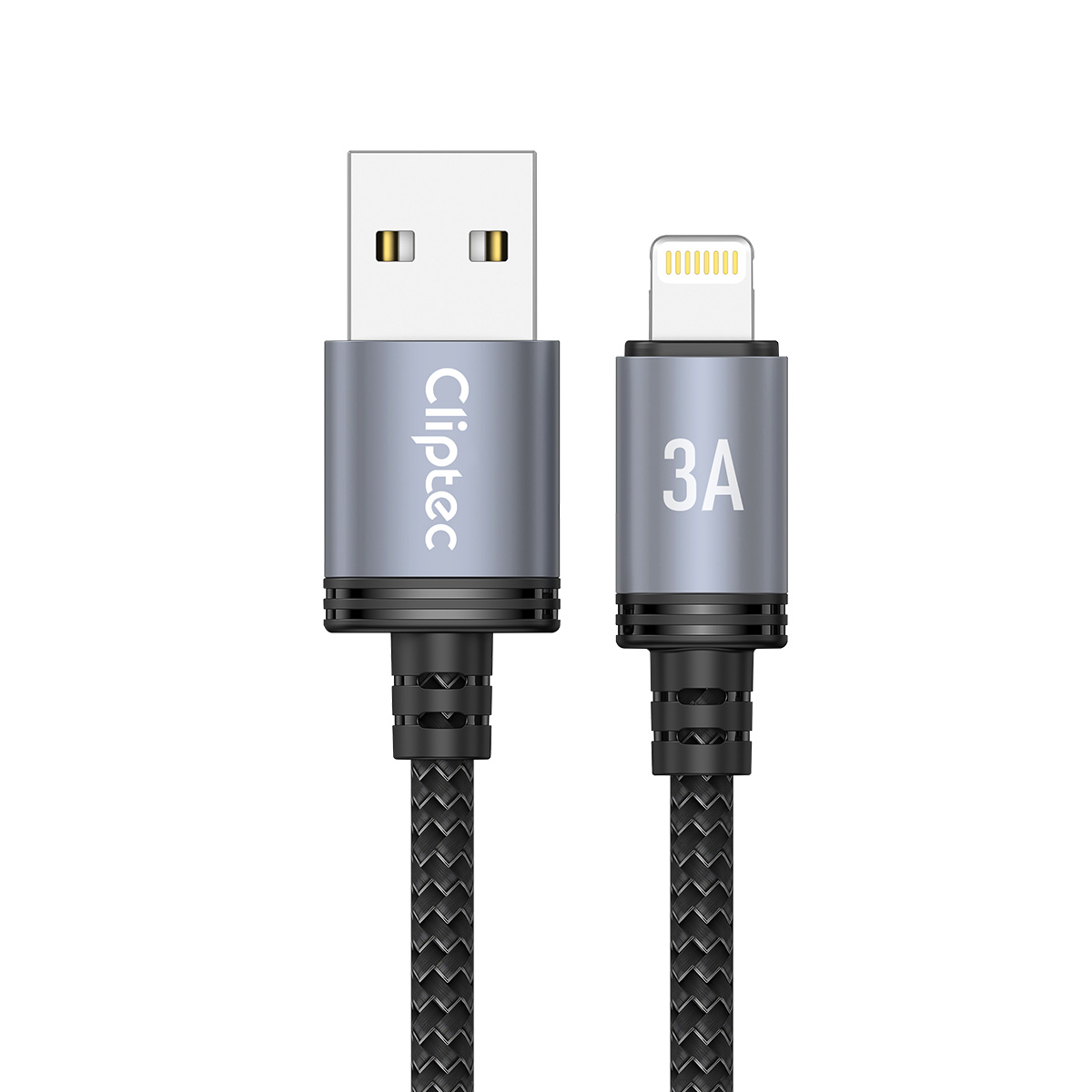 Cliptec USB TO LIGHTNING FAST CHARGING 3A CABLE 2.0M