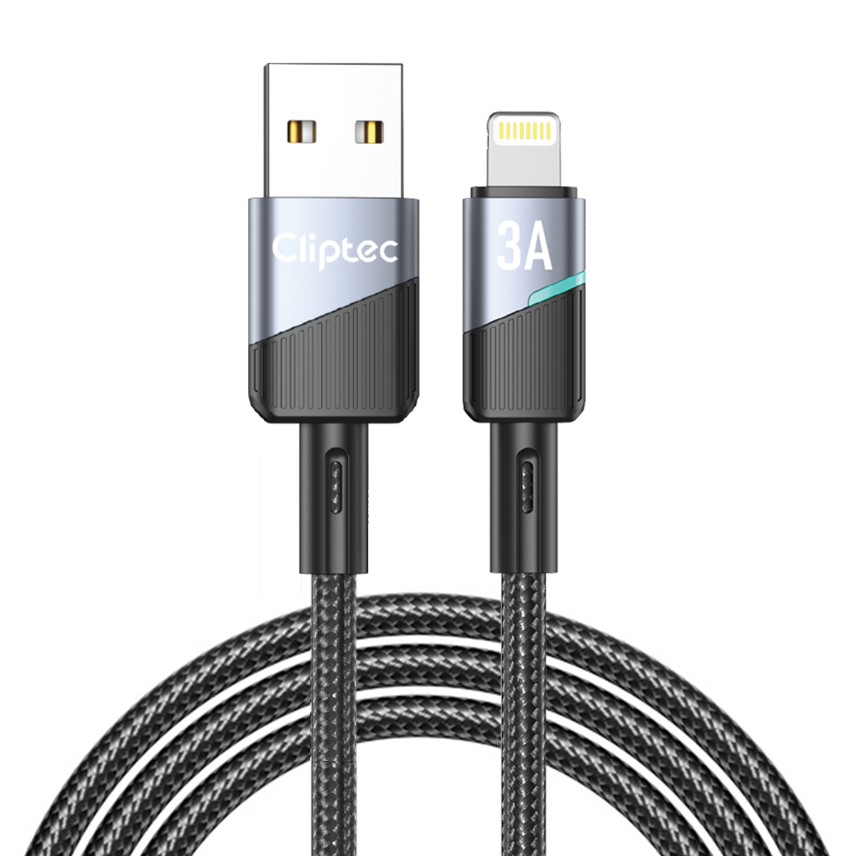 Cliptec USB TO LIGHTNING POWER AUTOCUT FAST CHARGING CABLE 3A 1.2M