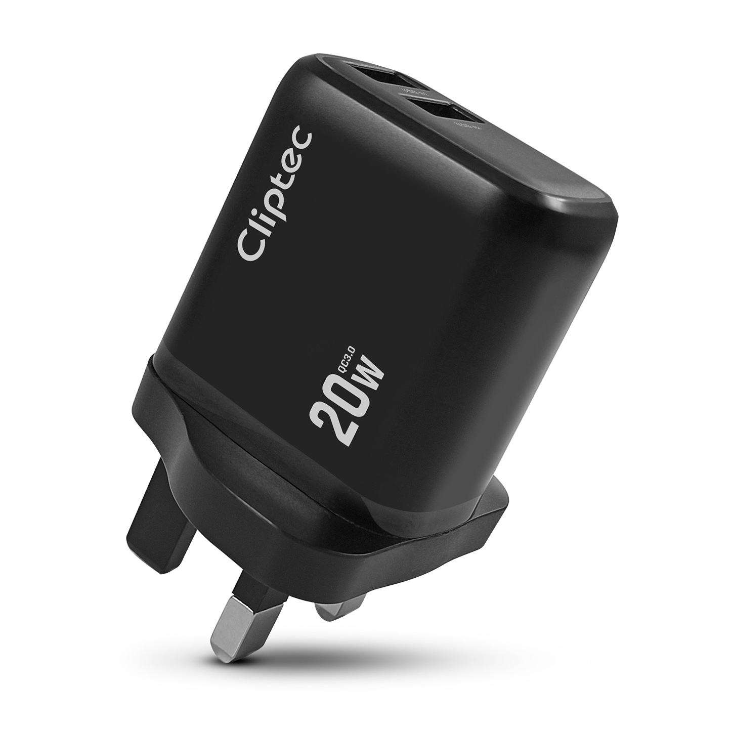 Cliptec 20W QC3.0 DUAL USB A PORTS FAST CHARGER