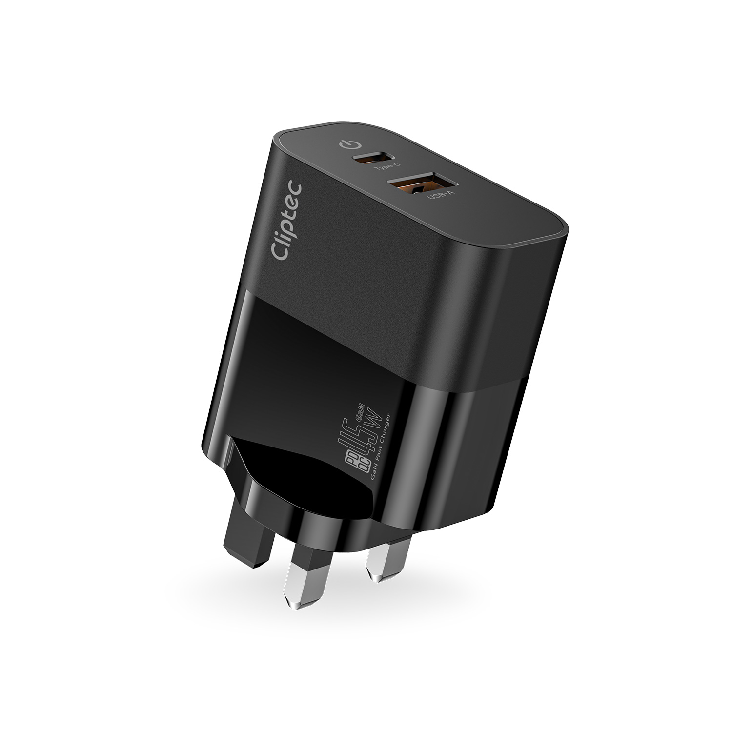Cliptec 45W GAN PD+ QC3.0 DUAL PORTS FAST CHARGER (USB C+A)