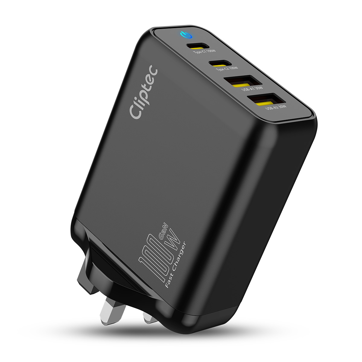 Cliptec 100W GAN PD+QC3.0 4 PORTS SUPER QUICK CHARGER (2C2A)