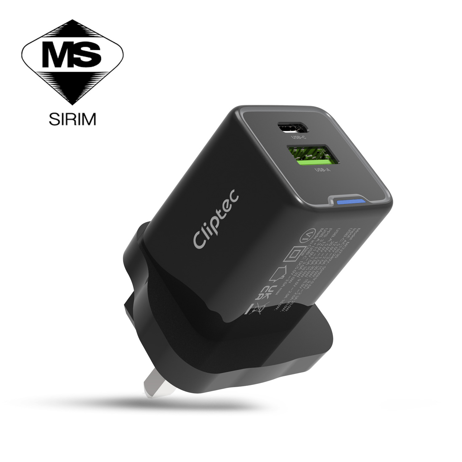 Cliptec 33W GAN PD+QC3.0 DUAL PORTS FAST CHARGER