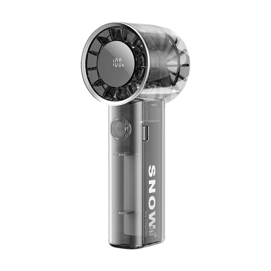 Cliptec TRANSPARENT HIGH SPEED TURBO RECHARGEABLE HANDHELD FAN (SNOW SERIES)