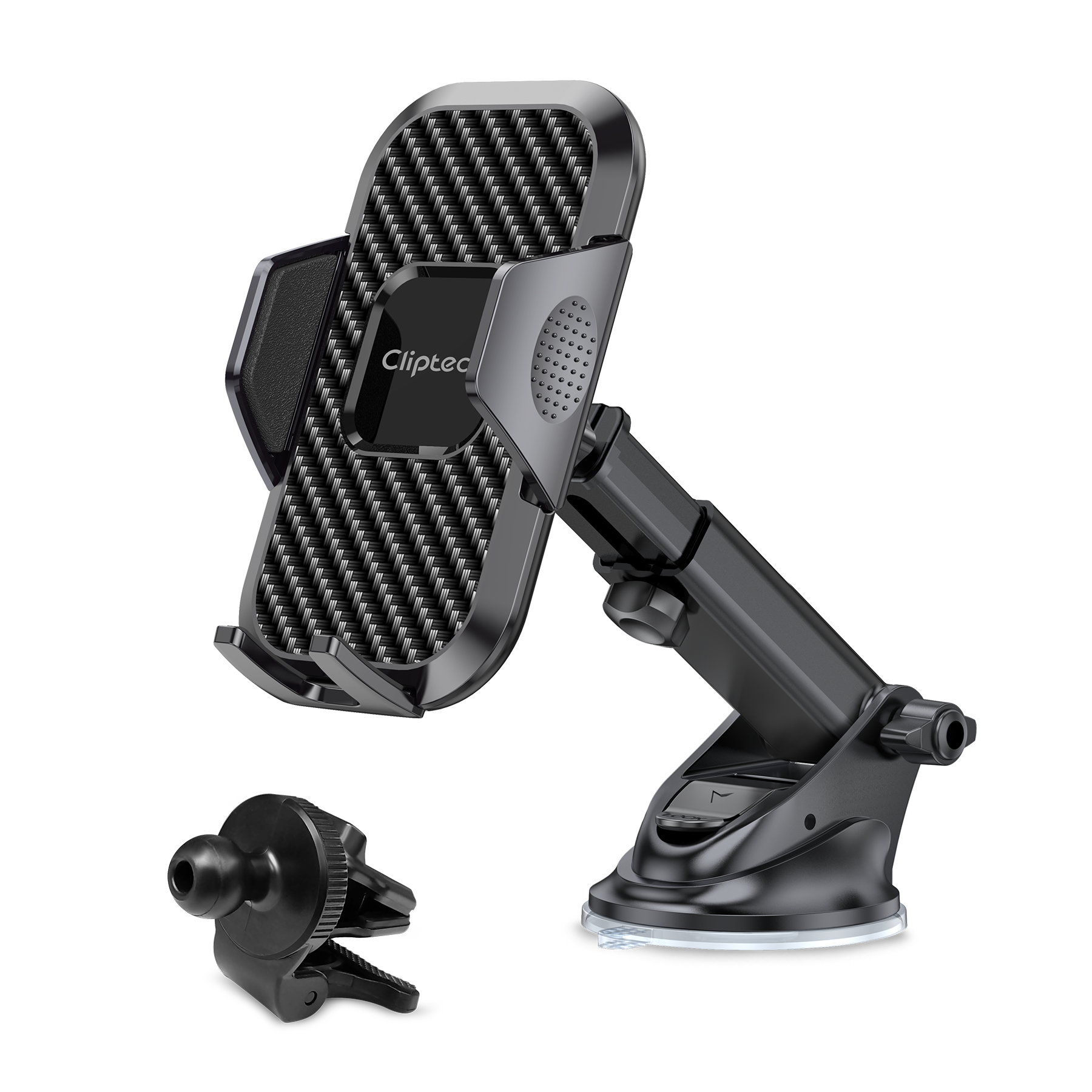 Cliptec UNIVERSAL LONG ARM 360 ROTATION CAR HOLDER -BLACK