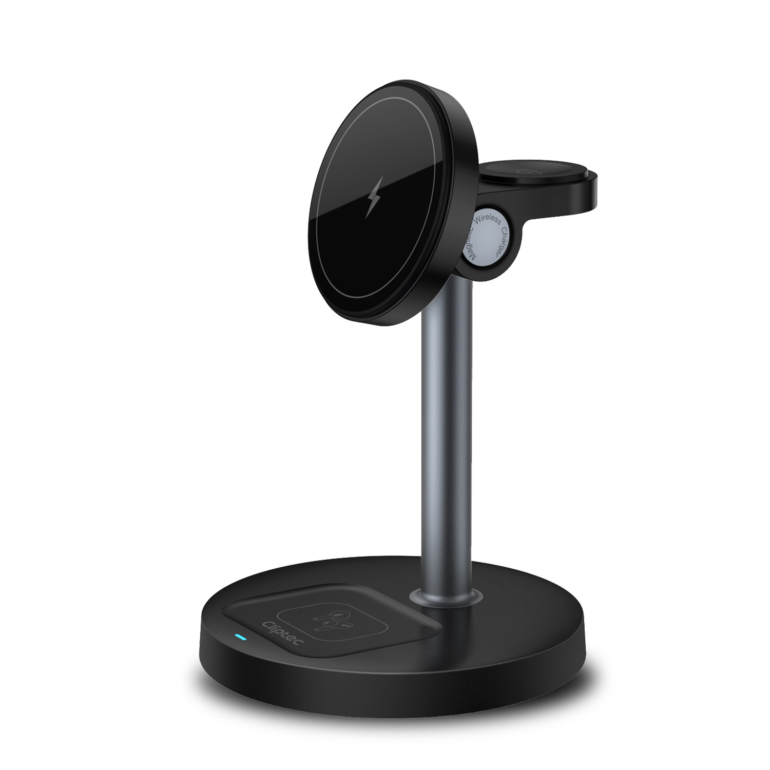 Cliptec 3 IN 1 DESKTOP 15W MAGNETIC WIRELESS CHARGING STAND