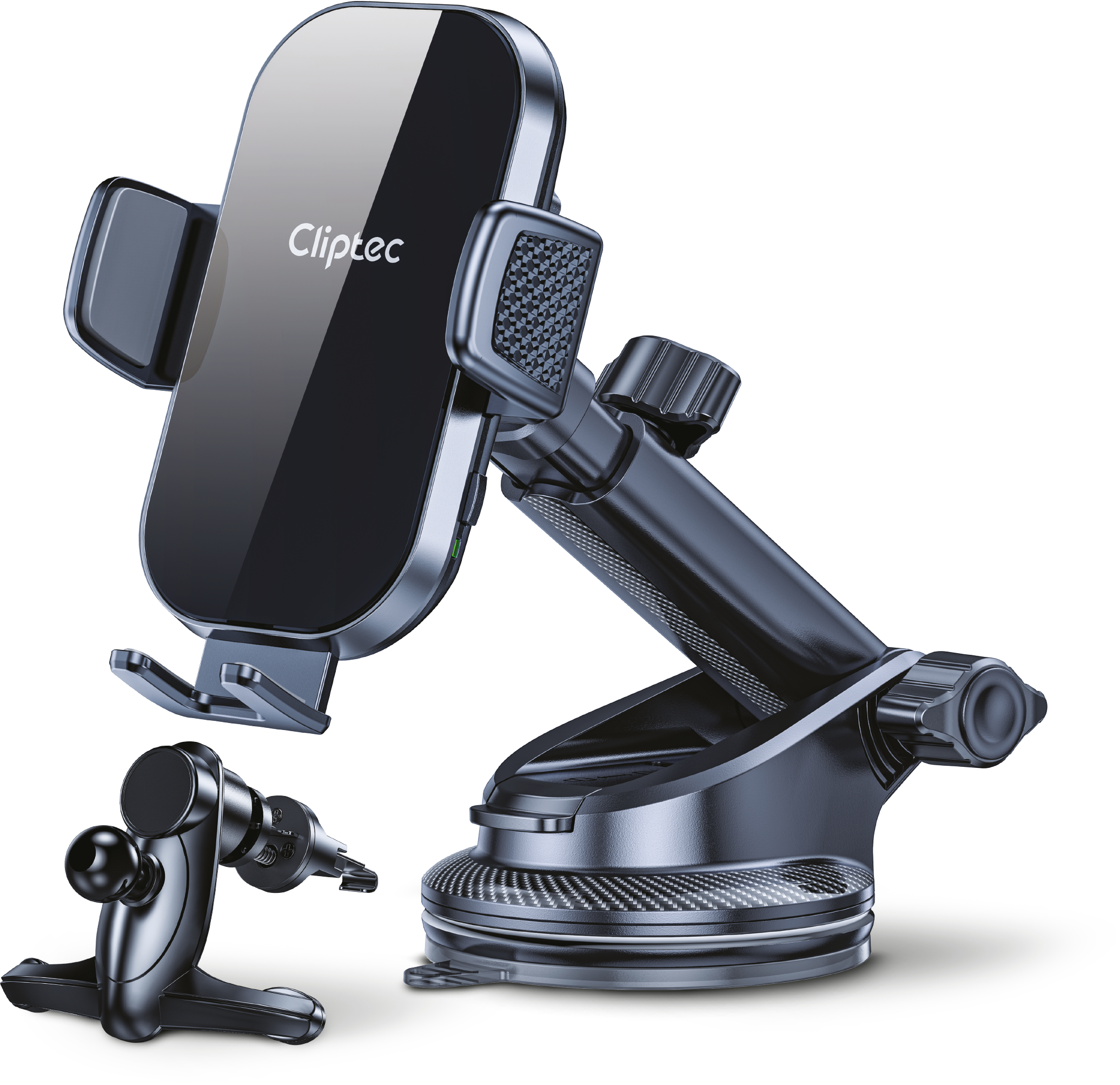 Cliptec 2 IN 1 UNIVERSAL LONG ARM AND AIR VENT 15W WIRELESS CHARGER CAR HOLDER