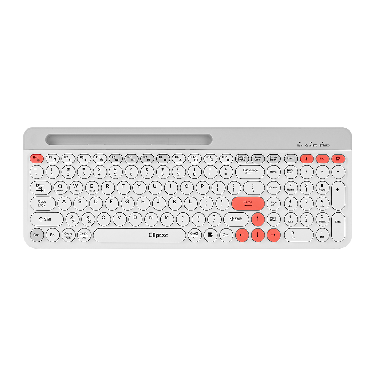 Cliptec RZK531 DUAL MODE RECHARGEABLE WIRELESS MULTIMEDIA KEYBOARD W PHONE SLOT (DUALCONN2)