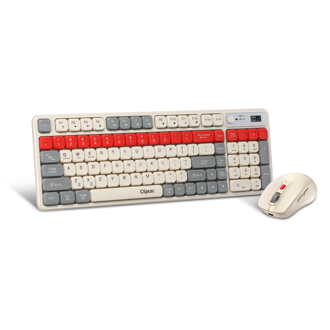 Cliptec RZK533 DUAL MODE WIRELESS MULTIMEDIA SILENT KEYBOARD AND MOUSE COMBO SET