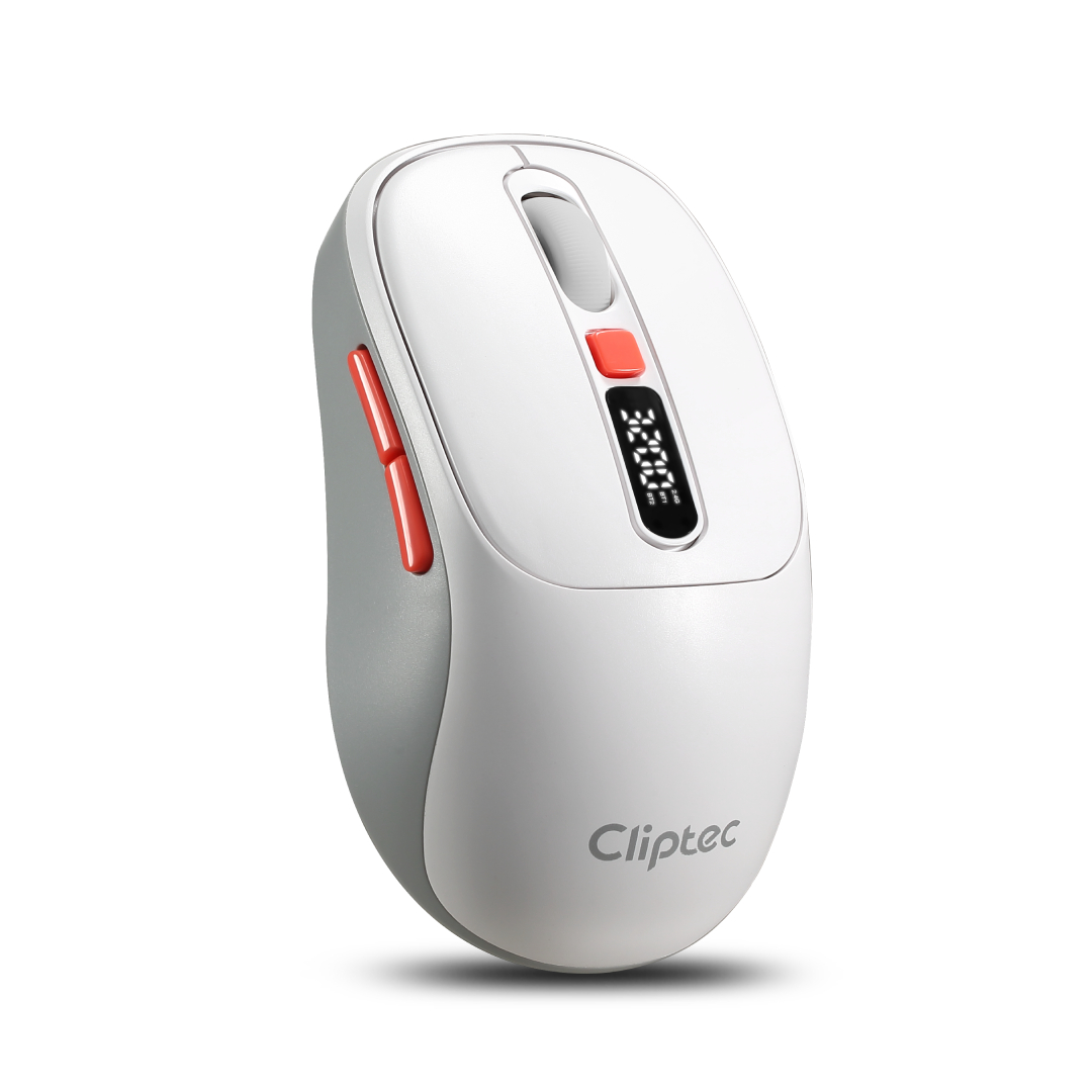 Cliptec RZS641 DUAL MODE 3200DPI RECHARGEABLE SILENT WIRELESS MOUSE WITH DIGITAL DISPLAY