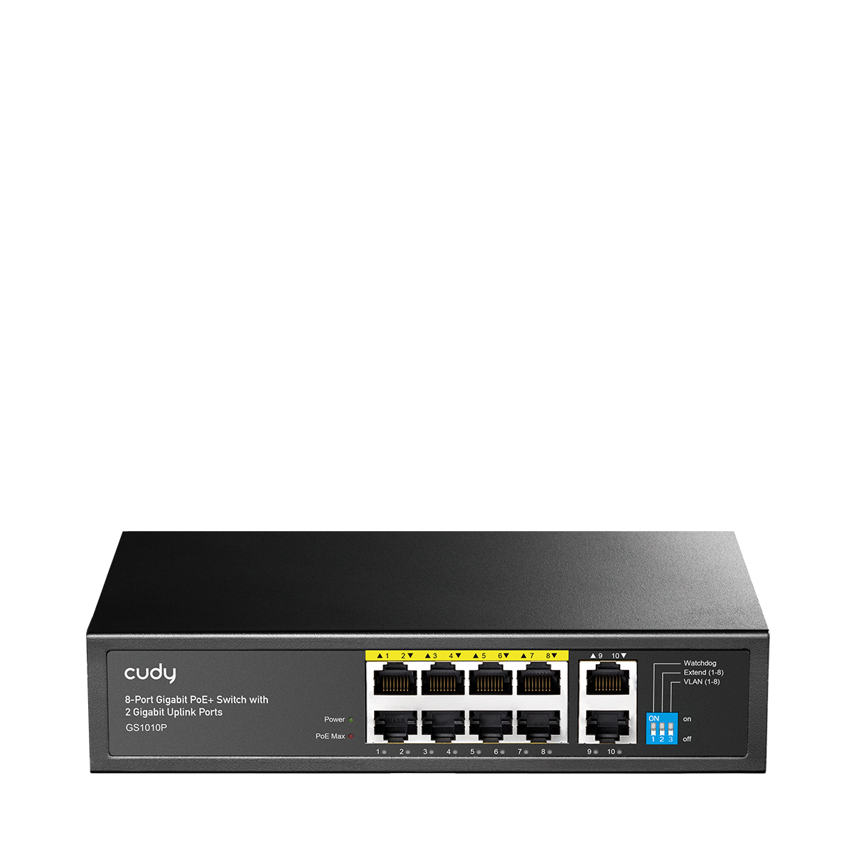 CUDY 8 PORT GIGABIT 120W POE SWITCH - 2 UPLINK GIGABIT PORTS (GS1010P)