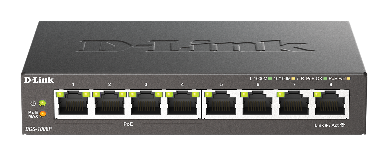 D-LINK DGS 1008P 8-PORT10/100/1000 WITH 4-PORT POE