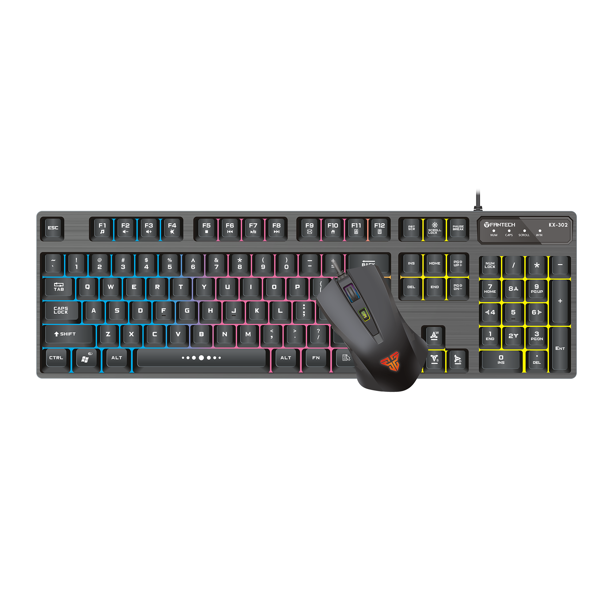 FANTECH KX-302 MAJOR GAMING KEYBOARD AND MOUSE COMBO (KB86BK)