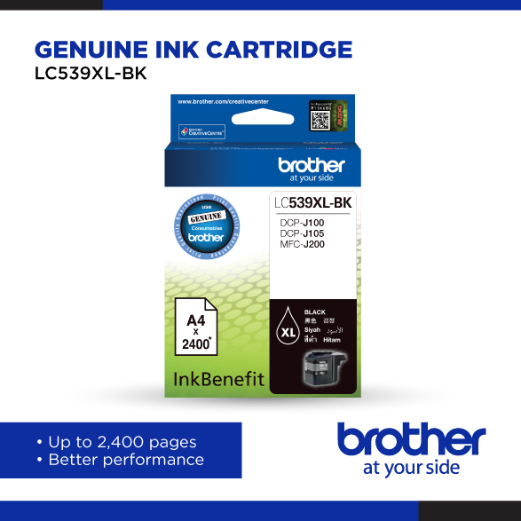 Brother DCPPJ-100/J105 BLACK INK CARTRIDGE - 539XL