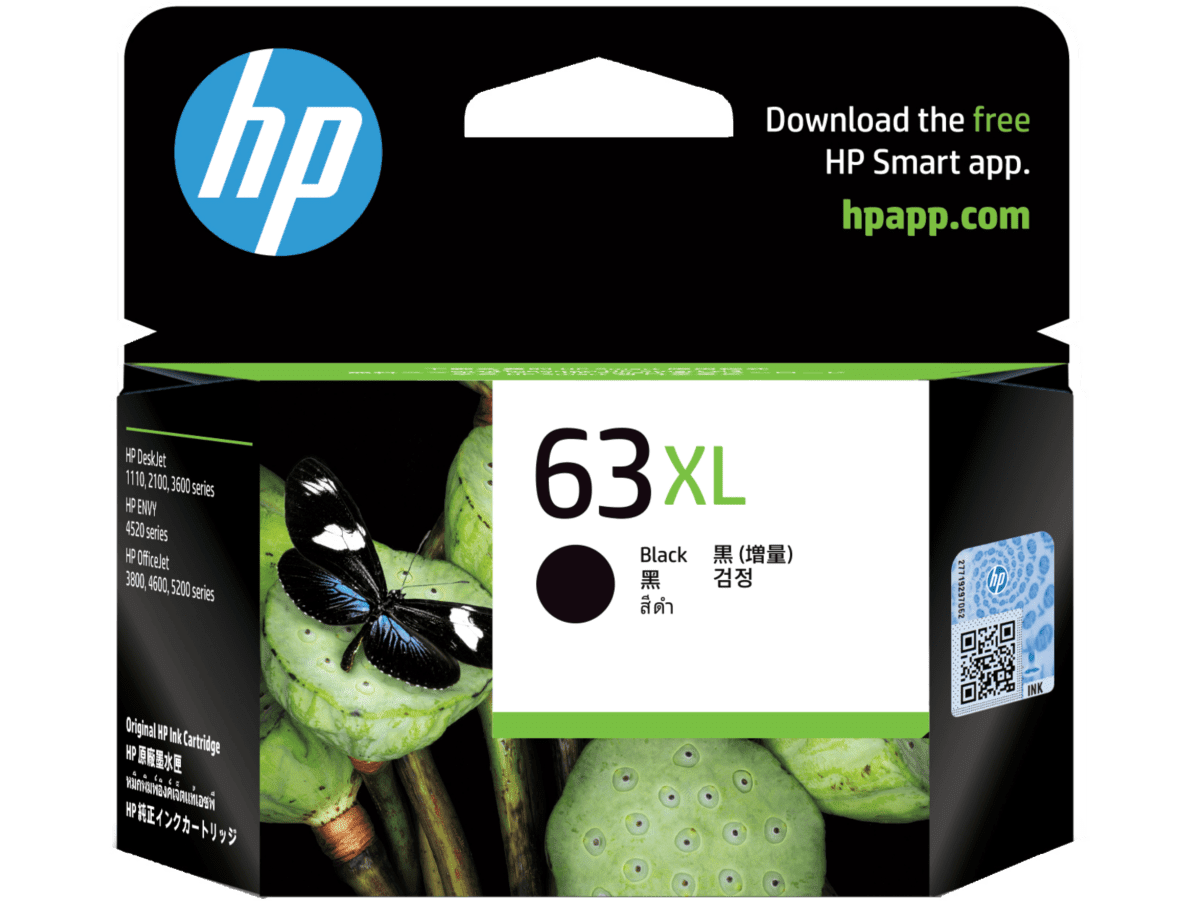 HP 63XL Black Ink Cartridge -480page F6U64AA