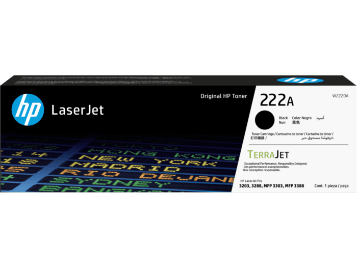 HP 222A BLACK LASERJET TONER CARTRIDGE - 1300 pages