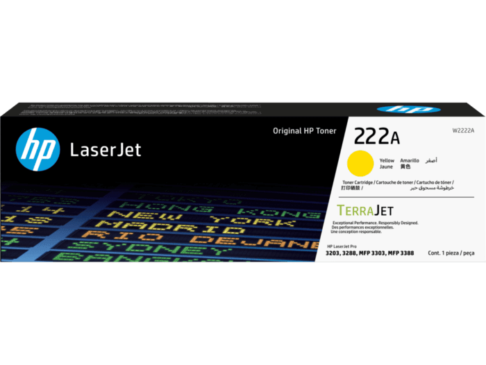 HP 222A YELLOW LASERJET TONER CARTRIDGE - 1200 pages
