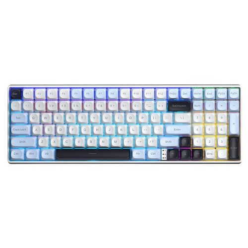AULA S100 PRO WIRELESS TRI-MODE KEYBOARD BLUETOOTH + 2.4G + WIRED - LGY+BK+ORG - RED SWITCH