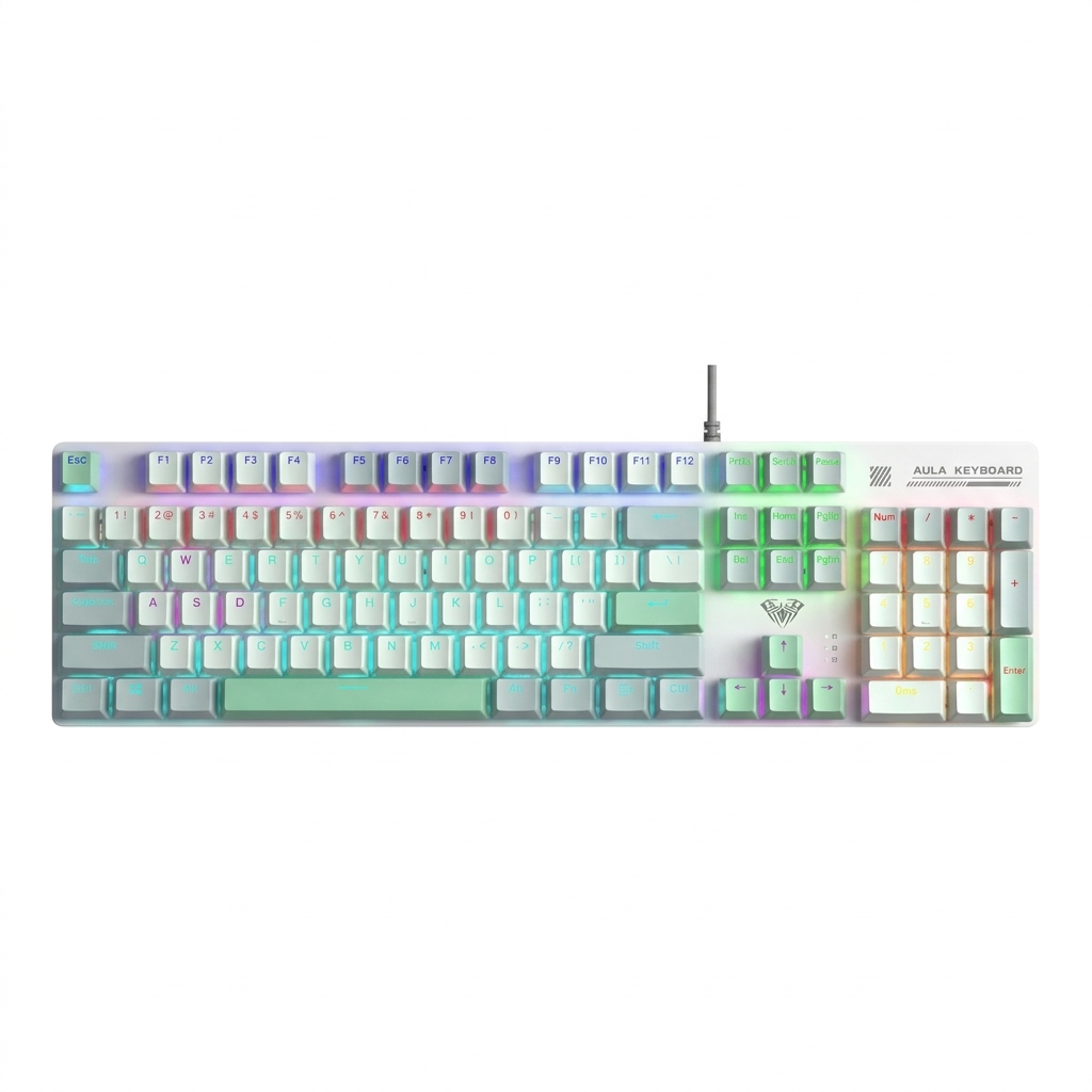 AULA S500 DGREEN_LGREEN+WHT-RED SWITCH WIRED GAMING KEYBOARD