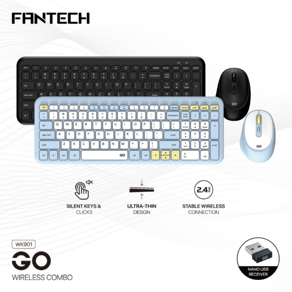 FANTECH WK901 GO 00 KEYS WIRELESS OFFICE COMBO KEYBOARD
