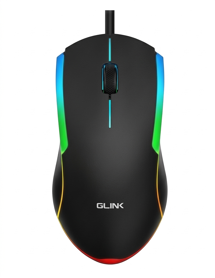 GLINK MO52 BLACK WIRED RGB OFFICE MOUSE
