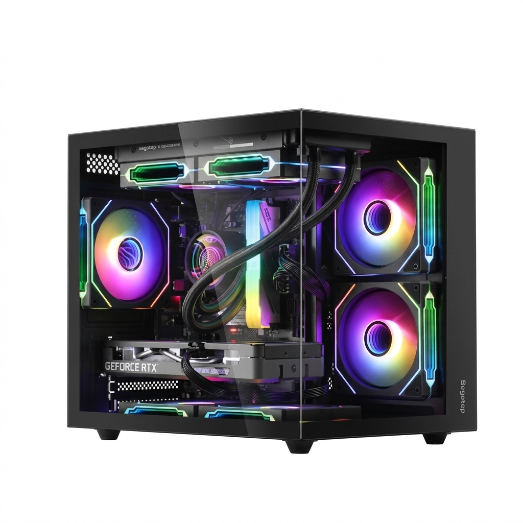 SEGOTEP BARVE W1 M-ATX PANARAMIC VIEW CASE 3 ARGB FANS
