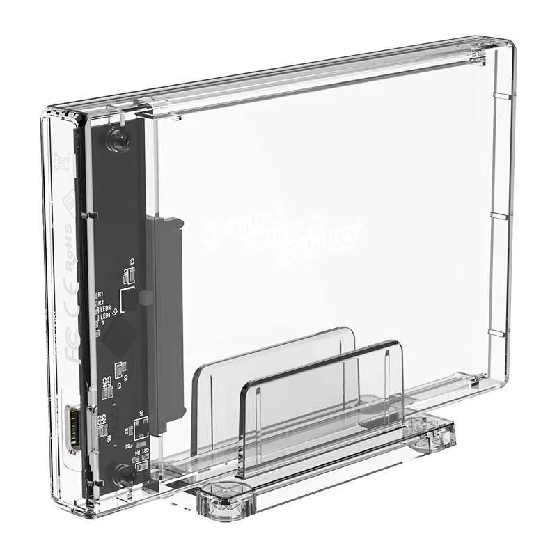 ORICO 2159C3-G2 2.5" TRANSPARENT TYPE C 10GBPS HDD ENCLOSURE WITH STAND COME WITH USB A TO C AND USB