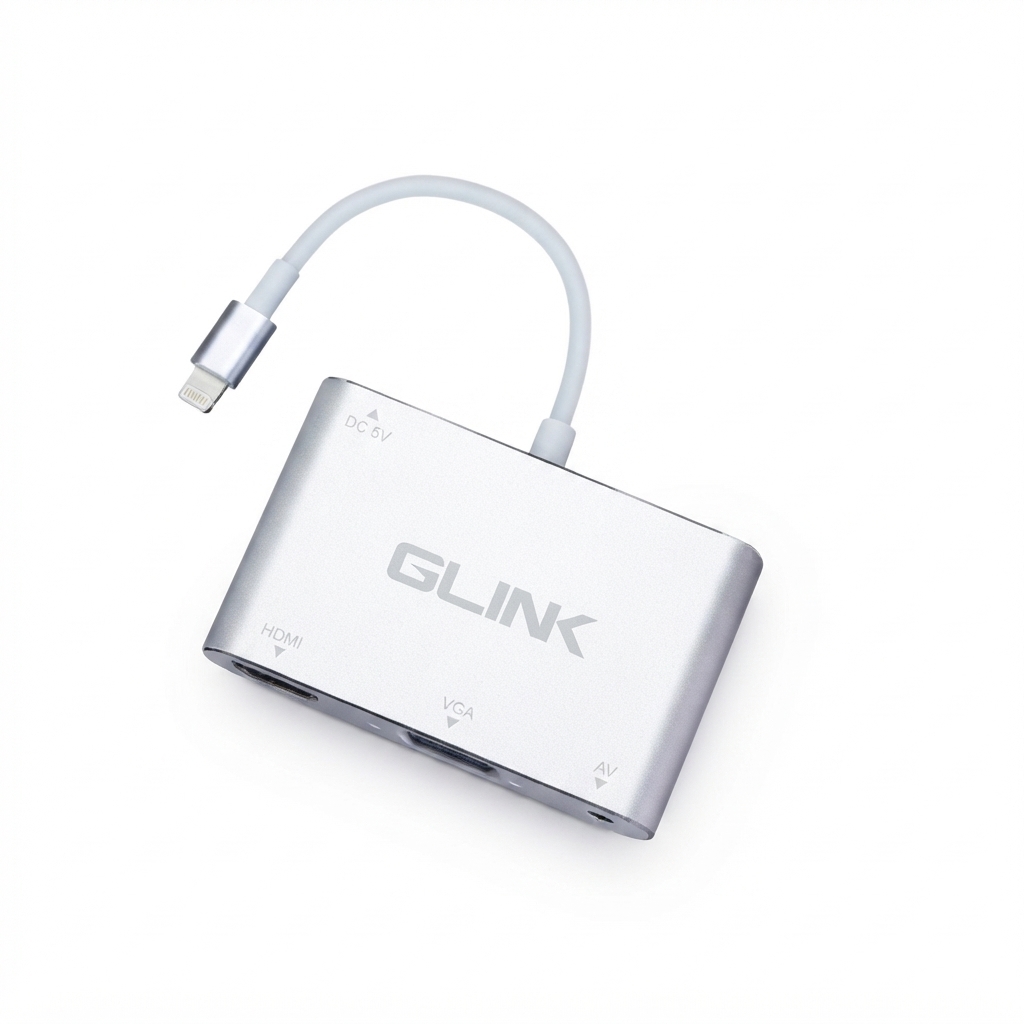 GLINK LIGHTNING DIGITAL AV ADAPTER TO HDMI + VGA - CB322 SR