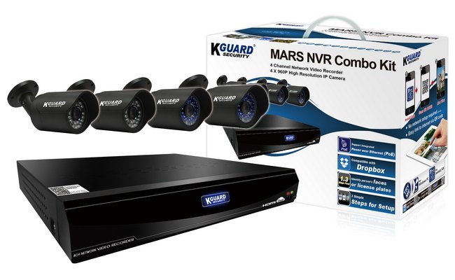 KGUARD SECURITY 4ch NVRCOMBO KIT W/4 IP CAMERA(W/O HDD)