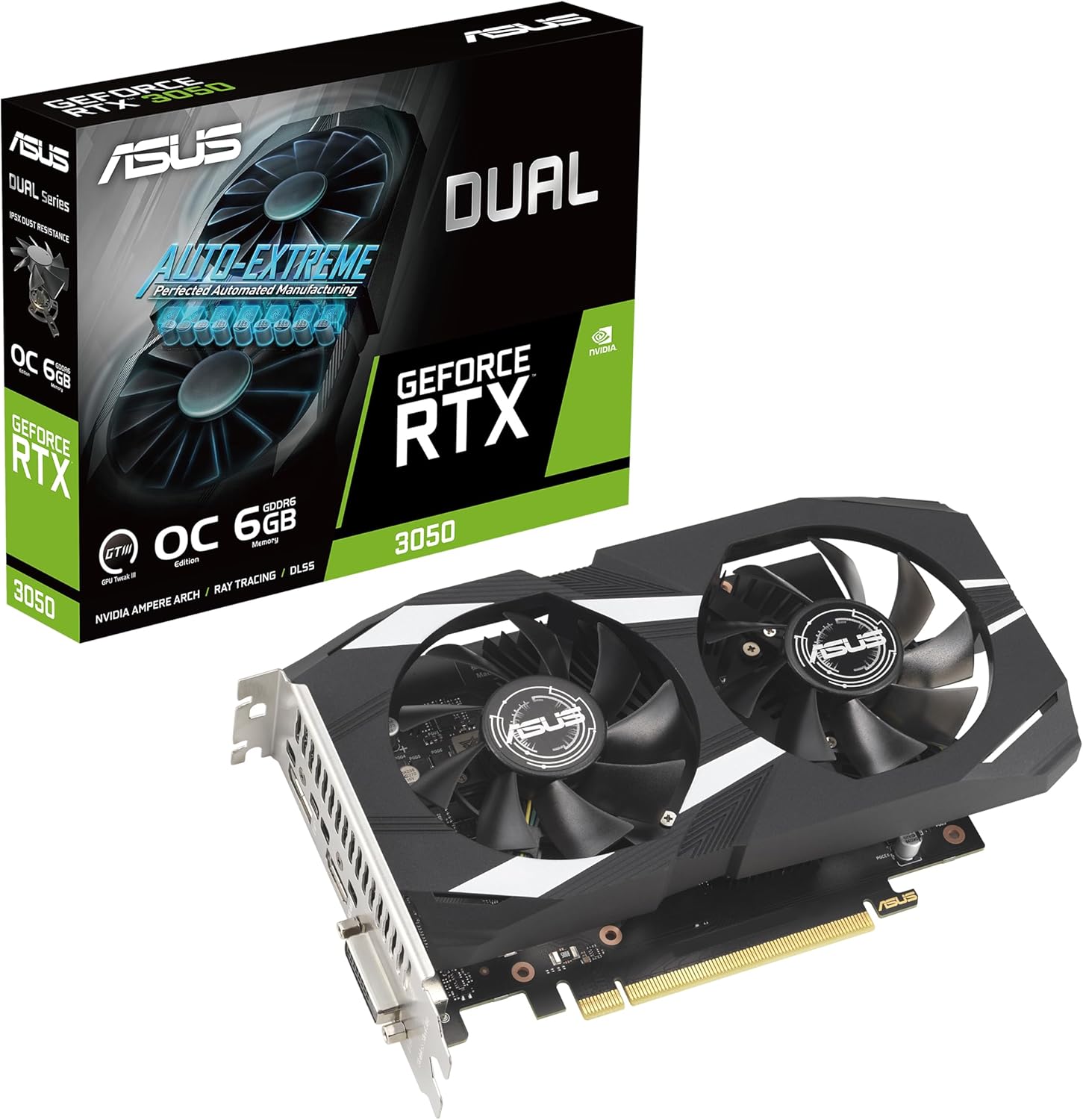 ASUS DUAL RTX3050 OC 6GB DDR6 GRAPHIC CARD