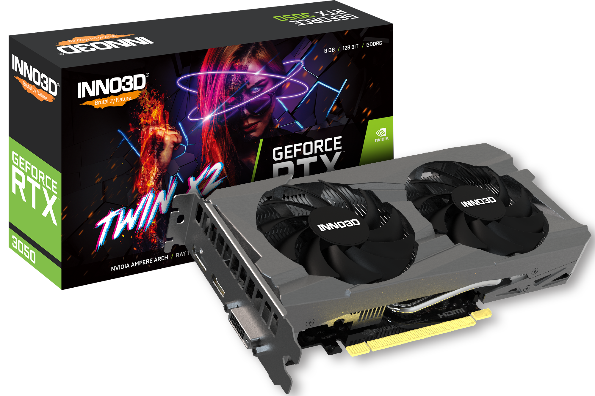 INNO3D GEFORCE RTX 3050 TWIN X2 8GB GDDR6 GRAPHIC CARD