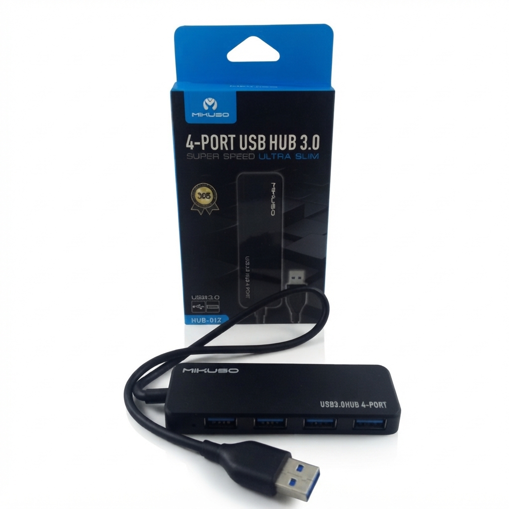 MIKUSO USB 3.0 HUB 4-PORT - SUPER SLIM - HUB 012