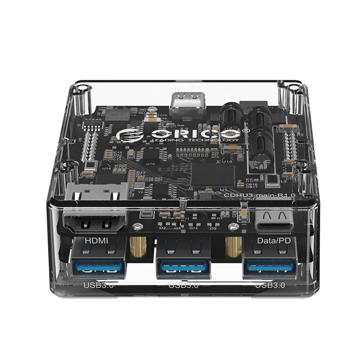 ORICO CDHU3-CR TRANSPARENT TYPE C 5 IN 1 MULTI FUNCTION USB 3.0 HUB