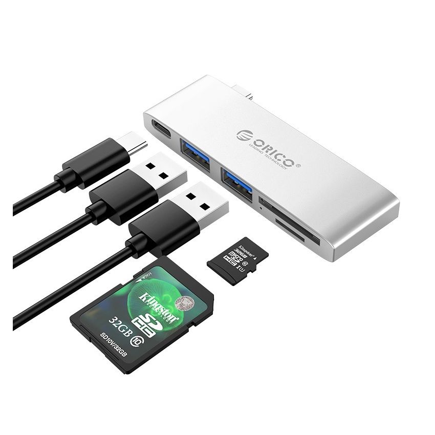 ORICO CLH-X6 TYPE C MULTI FUNTION HUB 1XTYPE C WITH PD(60W) 2XUSB3.0 SD&TF CARD READER