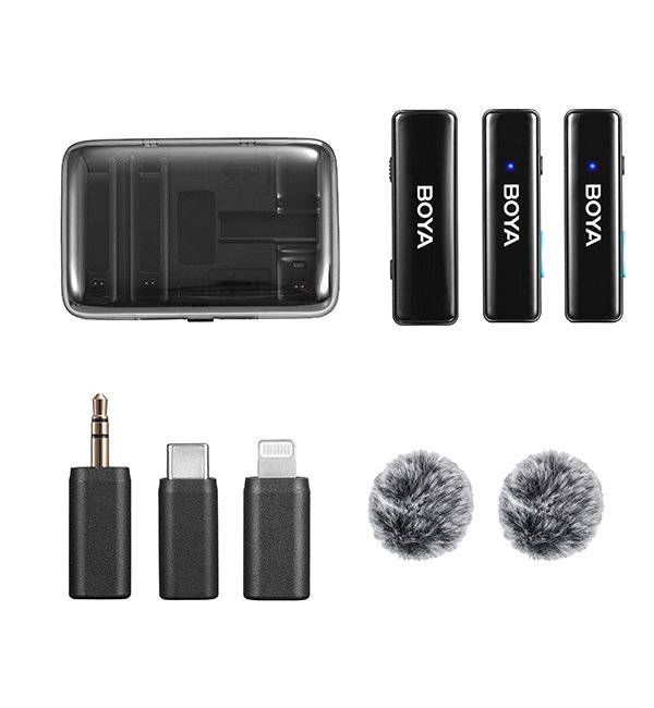 BOYA LINK WIRELESS MICROPHONE FOR IPHONE & TYPE-C SMARTPHONE & DSLRS - MC160BK
