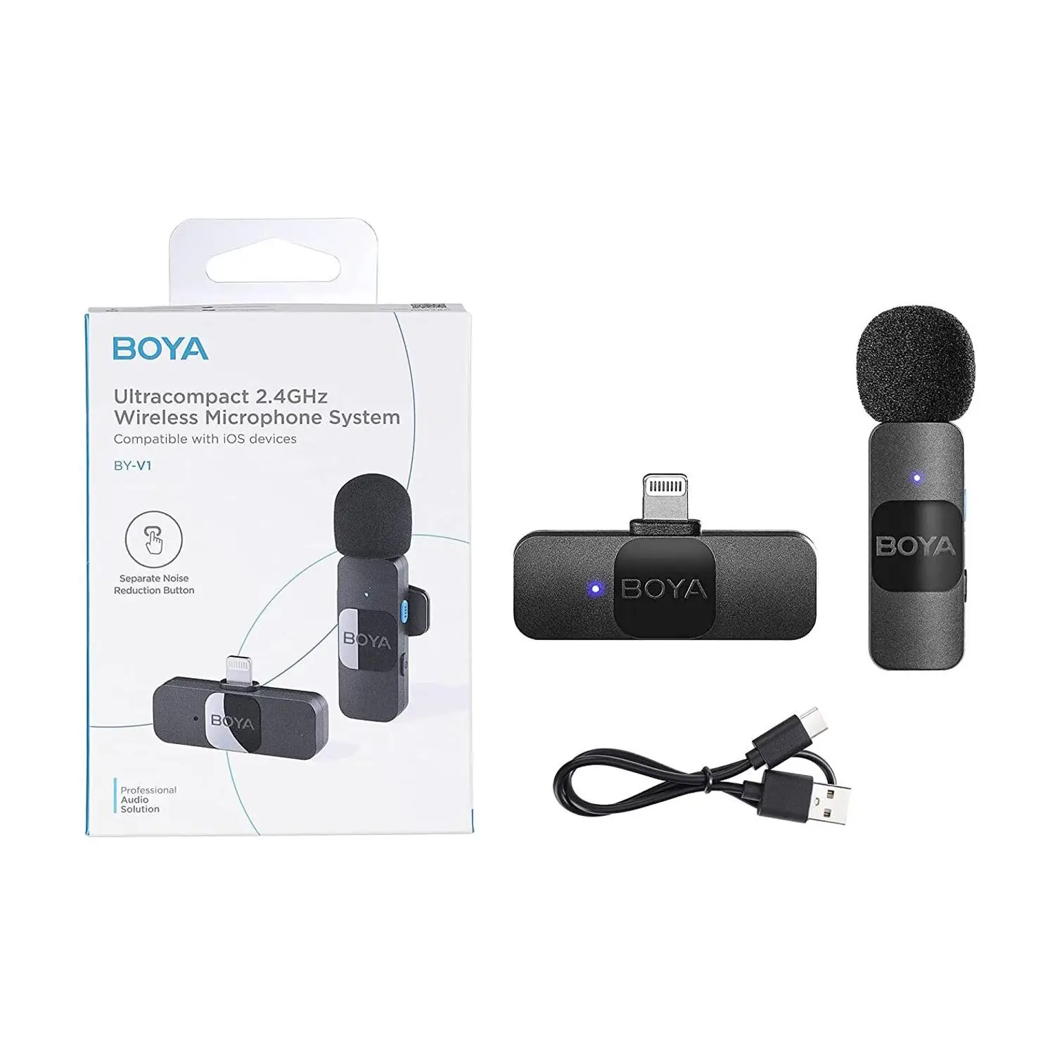 BOYA BY-V1-V2 ULTRACOMPACT 2.4GHZ WIRELESS MIC FOR IOS DEVICE 1+1