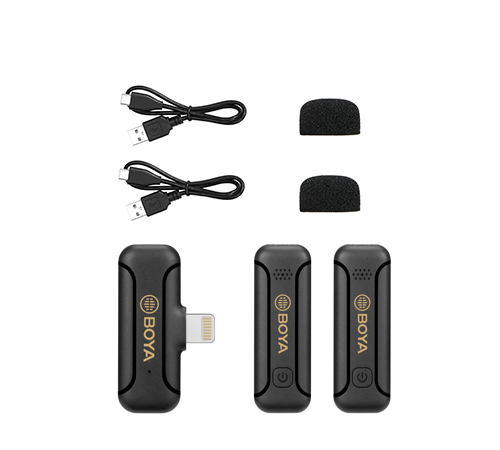 BOYA WM3T2-D2 LIGHTNING DUAL CHANNEL MINI 2.4GHZ WIRELESS MICROPHONE - MC124BK