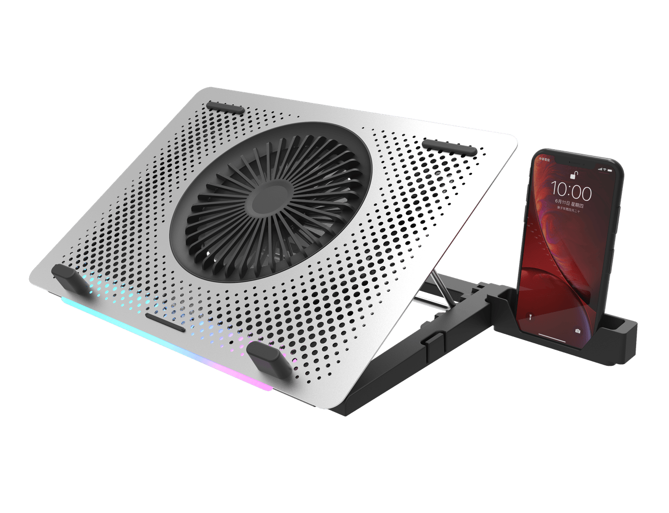 DARKFLASH G200 MULTI ANGLE 16" LAPTOP WITH 140MM FAN WITH RGB LIGHT AND PHONE STAND
