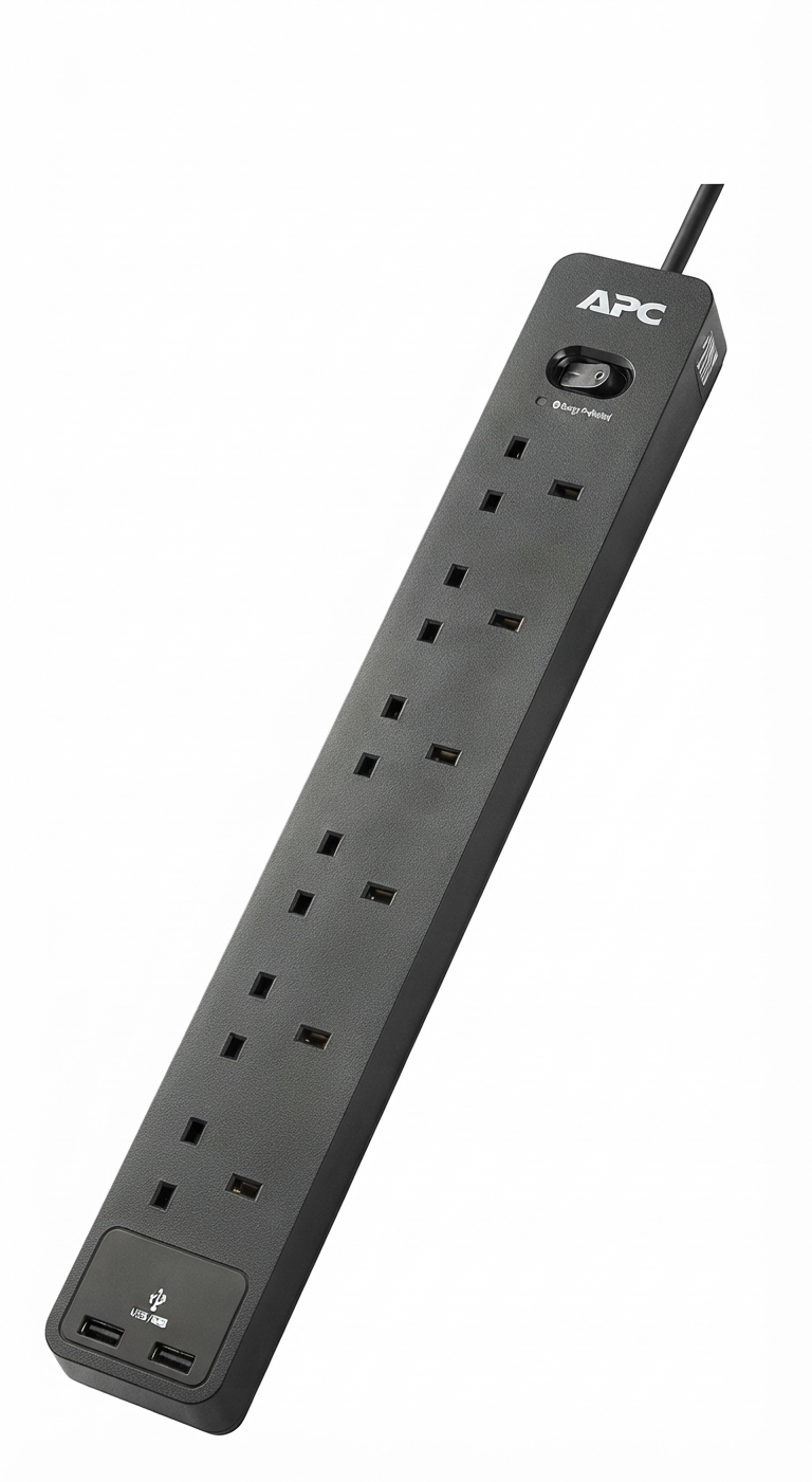 APC PME6U2B-UK SURGE PROTECTOR 6 PORT + 2USB PORT 2.4A - 2 METER