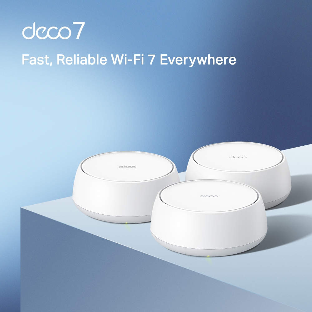 TPLINK DECO BE25 3 PACK BE5000 WHOLE HOME MESH WIFI 7 SYSTEM