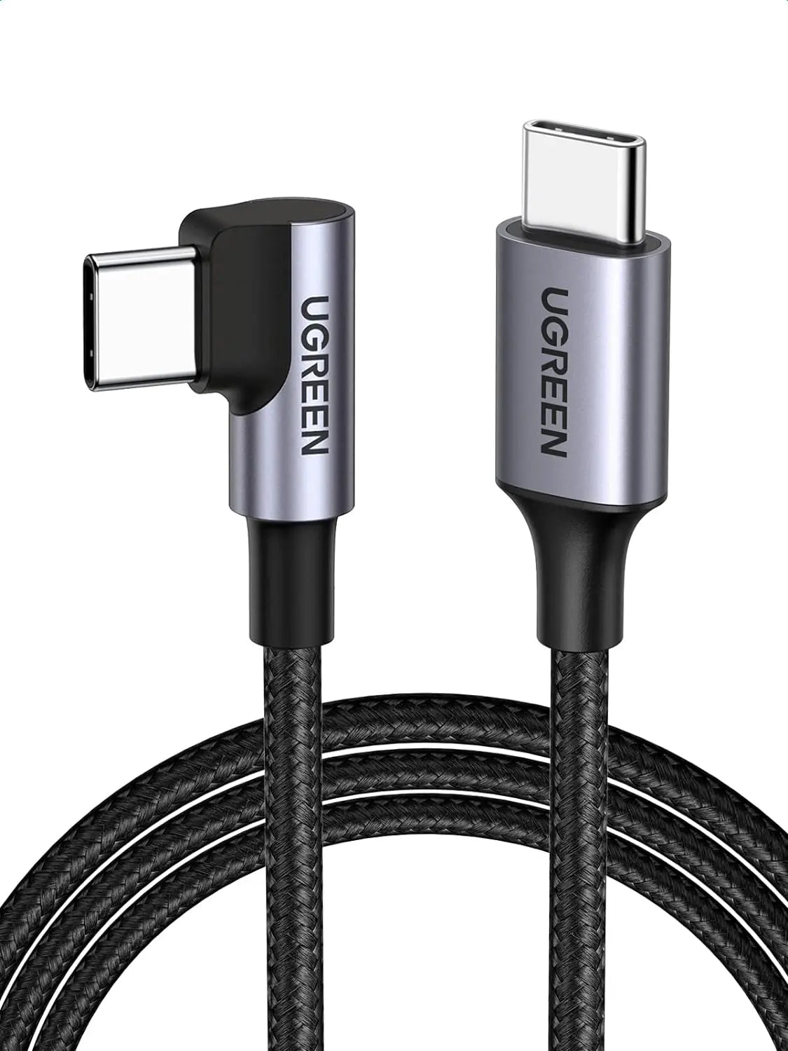 Ugreen USB -C 2.0 M/M ROUND CABLE NICKEL PLATING ALUMINIUM SHELL 60W 1M (GRAY BLACK)