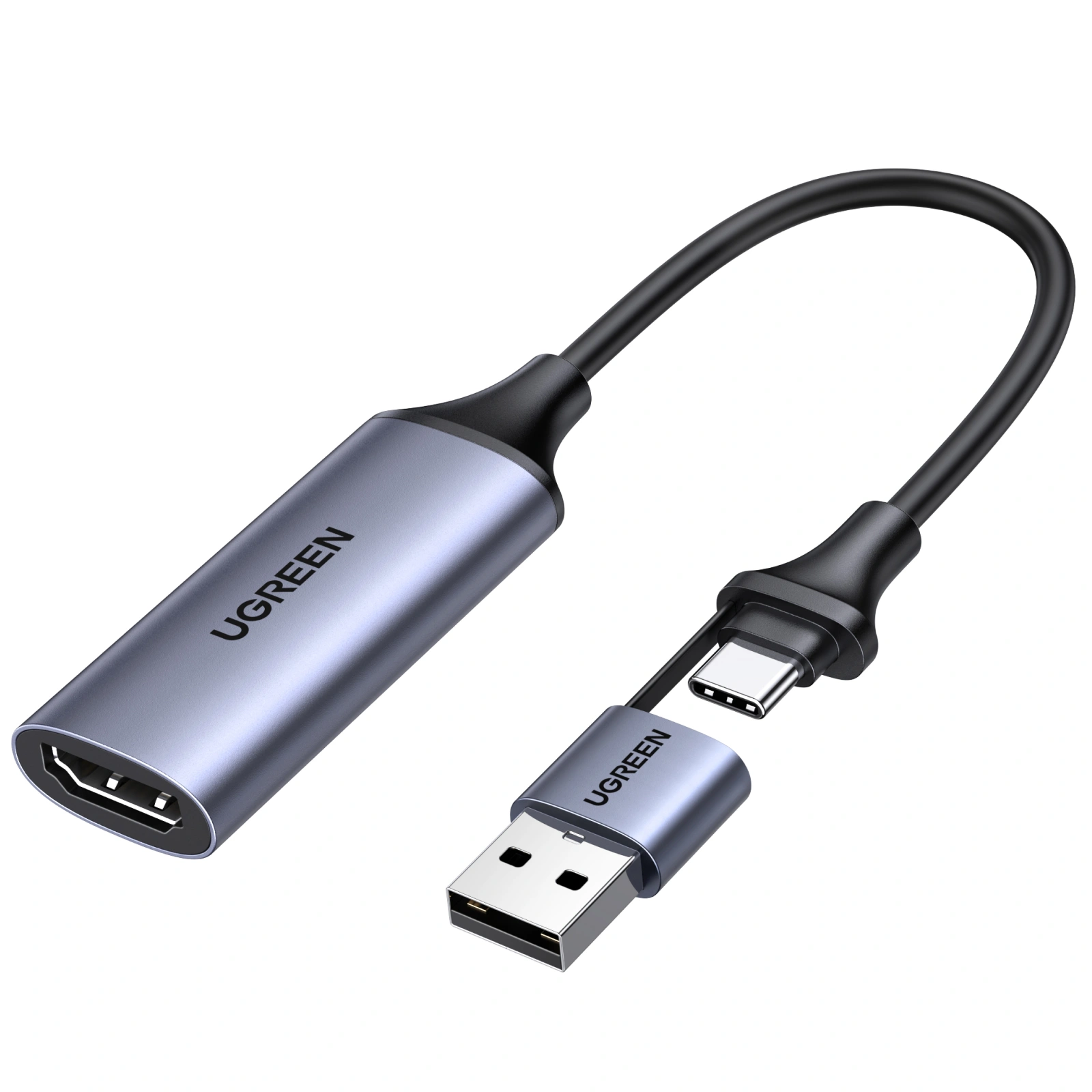 Ugreen USB-C+A 2.0 MALE VIDEO CAPTURE DEVICE TO HDMI FEMALE ADAPTER 1080P@30HZ