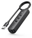 Ugreen USB-A 3.0 4 PORTS HUB WITH USB-C POWER PORT 5GBPs 25cm -BLACK